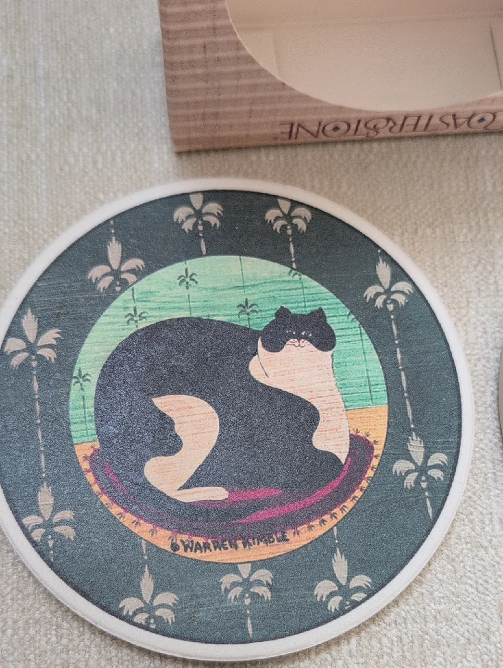 Vintage CoasterStone Warren Kimble Fat Cats Coasters Set of 4
